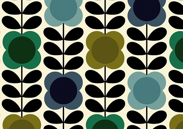 Orla Kiely Spot Flower Stem, Blue & Green - Roman Blind - Image 7
